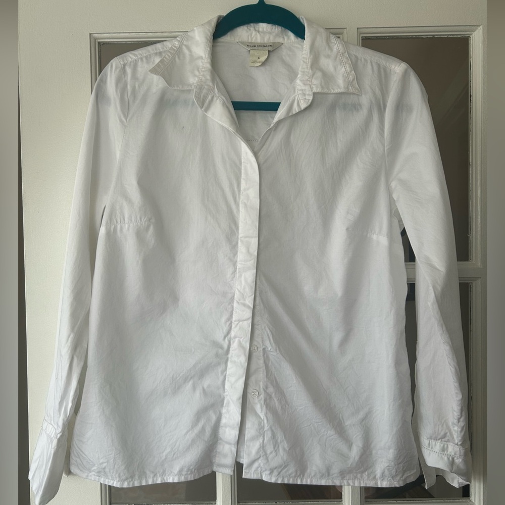 Club Monaco White Collared Shirt